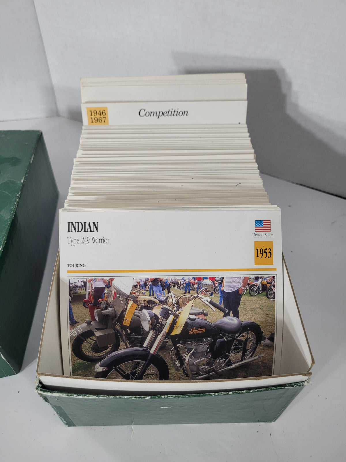 Moto Passion Motorcycle Reference Card Collection with Storage Box – Indian, Norton, BMW & More