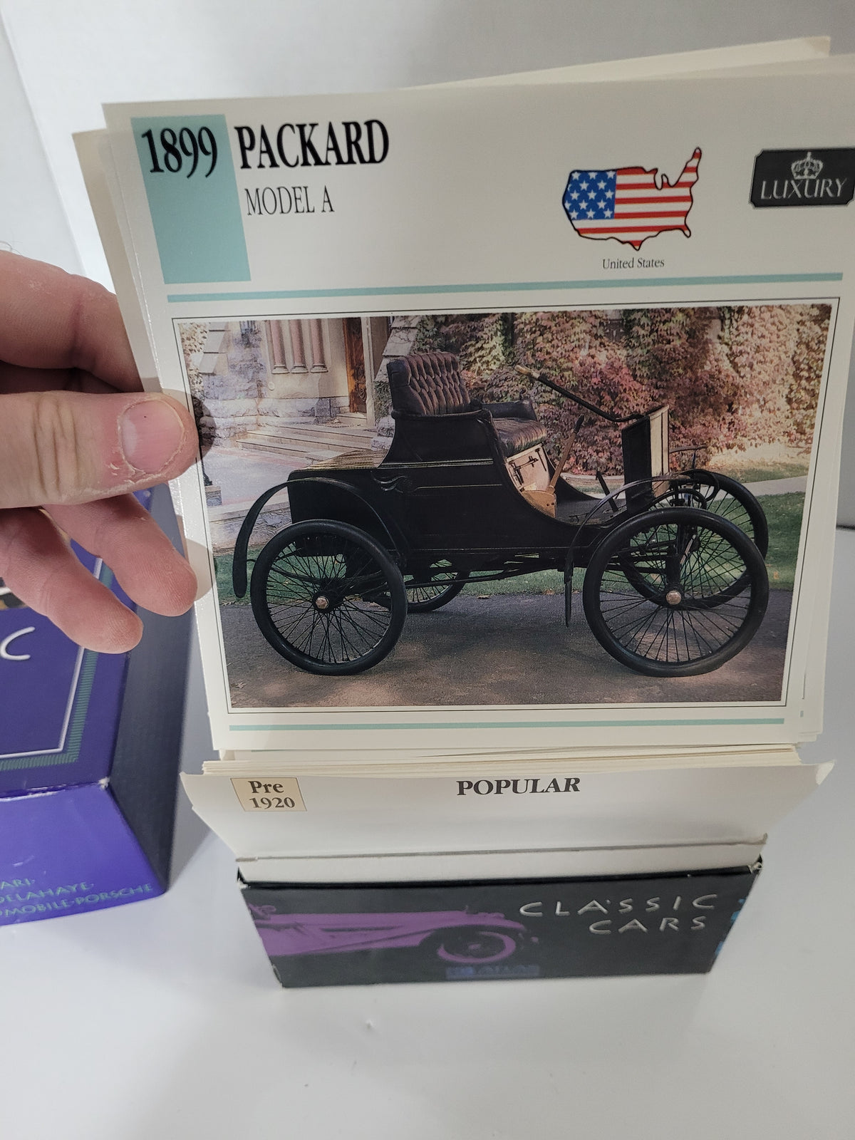 Atlas Editions Classic Cars Card Collection – Boxed with Decals & Original 1993 Paperwork