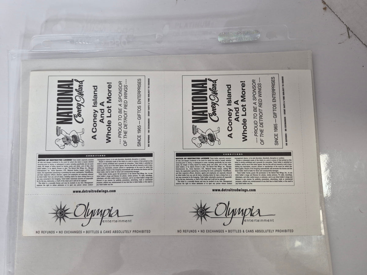 2002 Detroit Red Wings Stanley Cup Playoff & Finals Ticket Sheets – 3-Sheet Lot