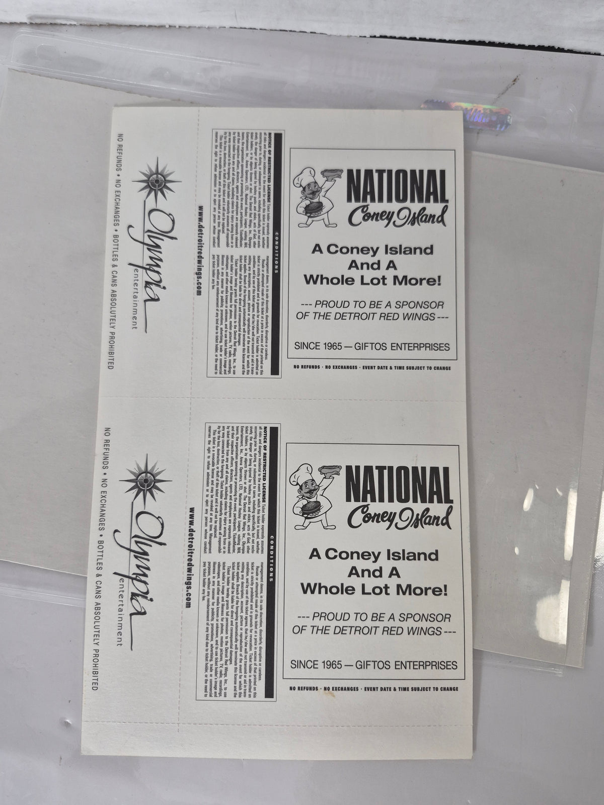 2002 Detroit Red Wings Stanley Cup Playoff & Finals Ticket Sheets – 3-Sheet Lot