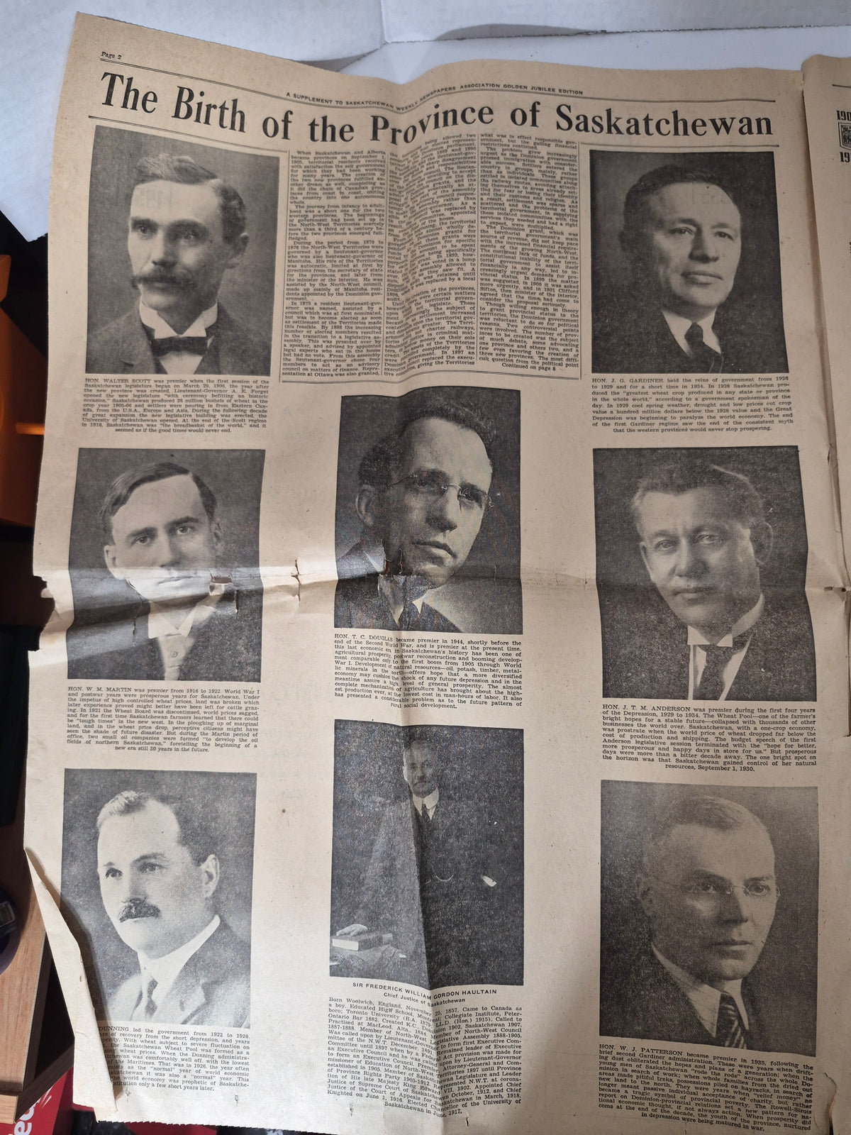 1955 Saskatchewan Golden Jubilee Newspaper Supplement – Prairie History & Tommy Douglas
