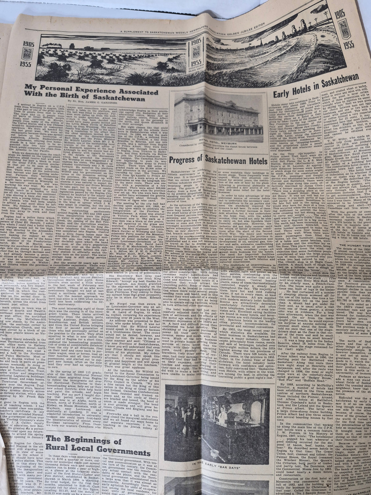 1955 Saskatchewan Golden Jubilee Newspaper Supplement – Prairie History & Tommy Douglas