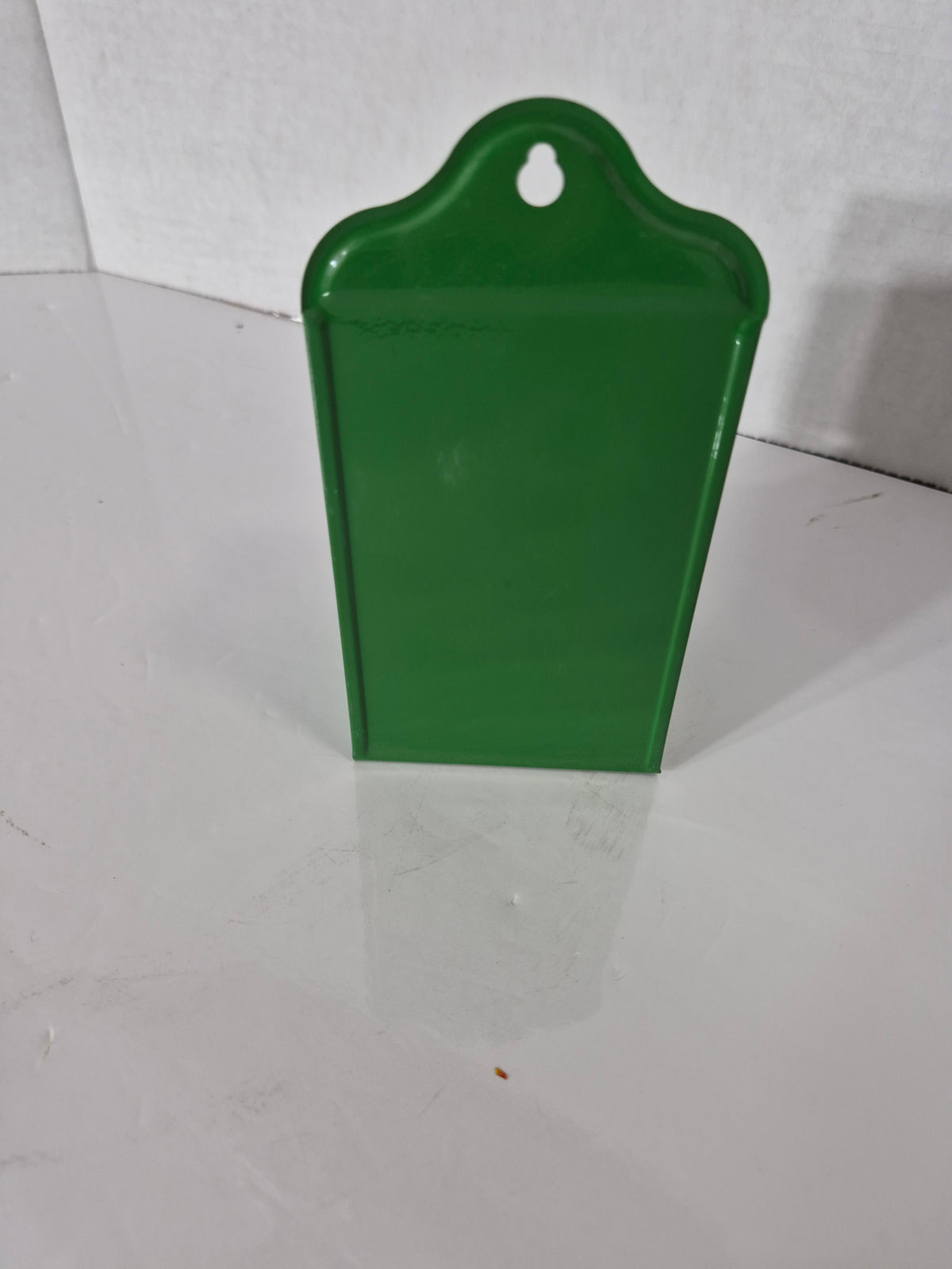 John Deere Tin Matchbox Holder – Wall Mount Match Holder with Pull-Out Tray – Moline Ill Leaping Deer Logo – Green and Yellow