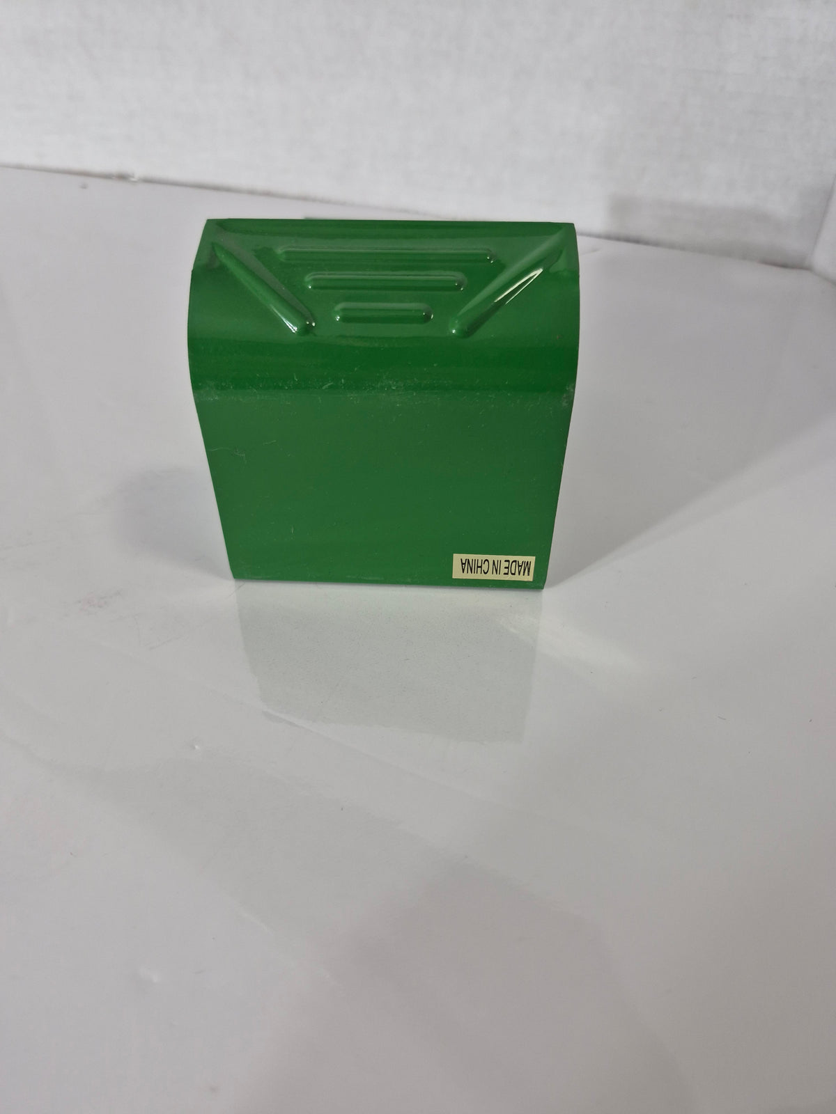 John Deere Tin Matchbox Holder – Wall Mount Match Holder with Pull-Out Tray – Moline Ill Leaping Deer Logo – Green and Yellow