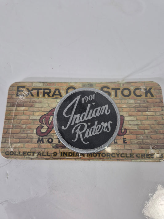 Indian Riders “1901” Embroidered Motorcycle Patch – 2.5″ with Promotional Card