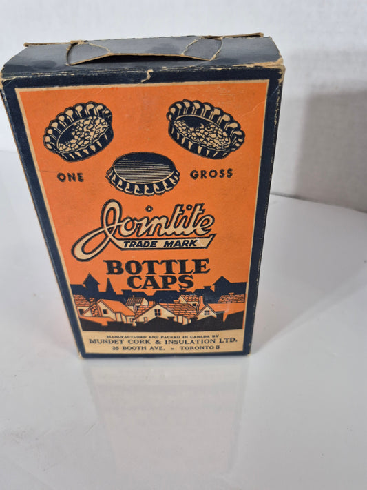Vintage Jointite Bottle Caps Box – Mundet Cork & Insulation Ltd. Toronto – 80+ Caps