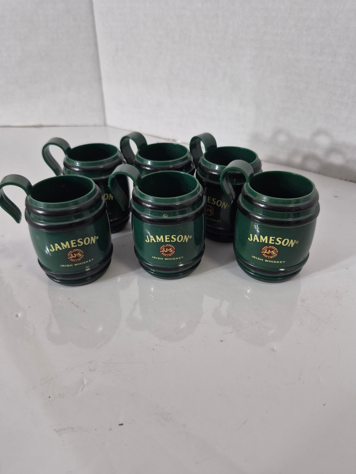 Jameson Irish Whiskey Mini Barrel Mugs – Set of 6 – Green Promotional Cups
