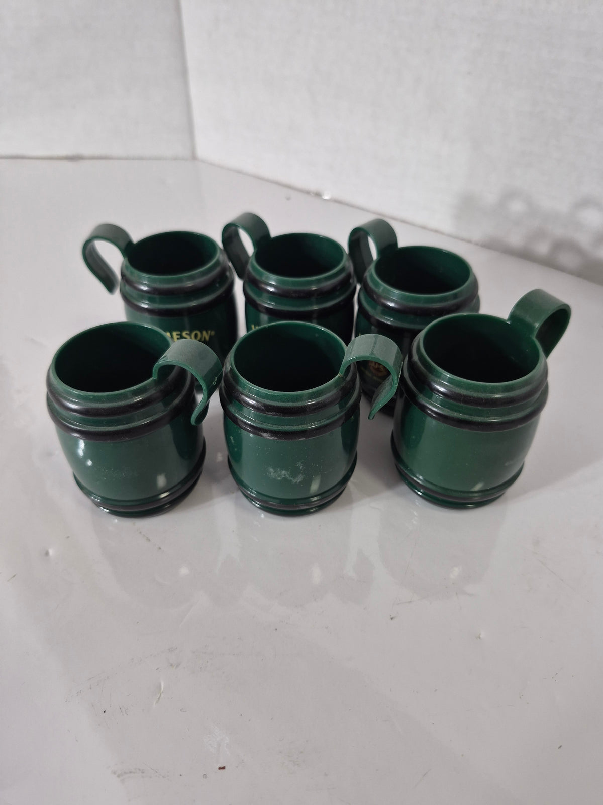 Jameson Irish Whiskey Mini Barrel Mugs – Set of 6 – Green Promotional Cups