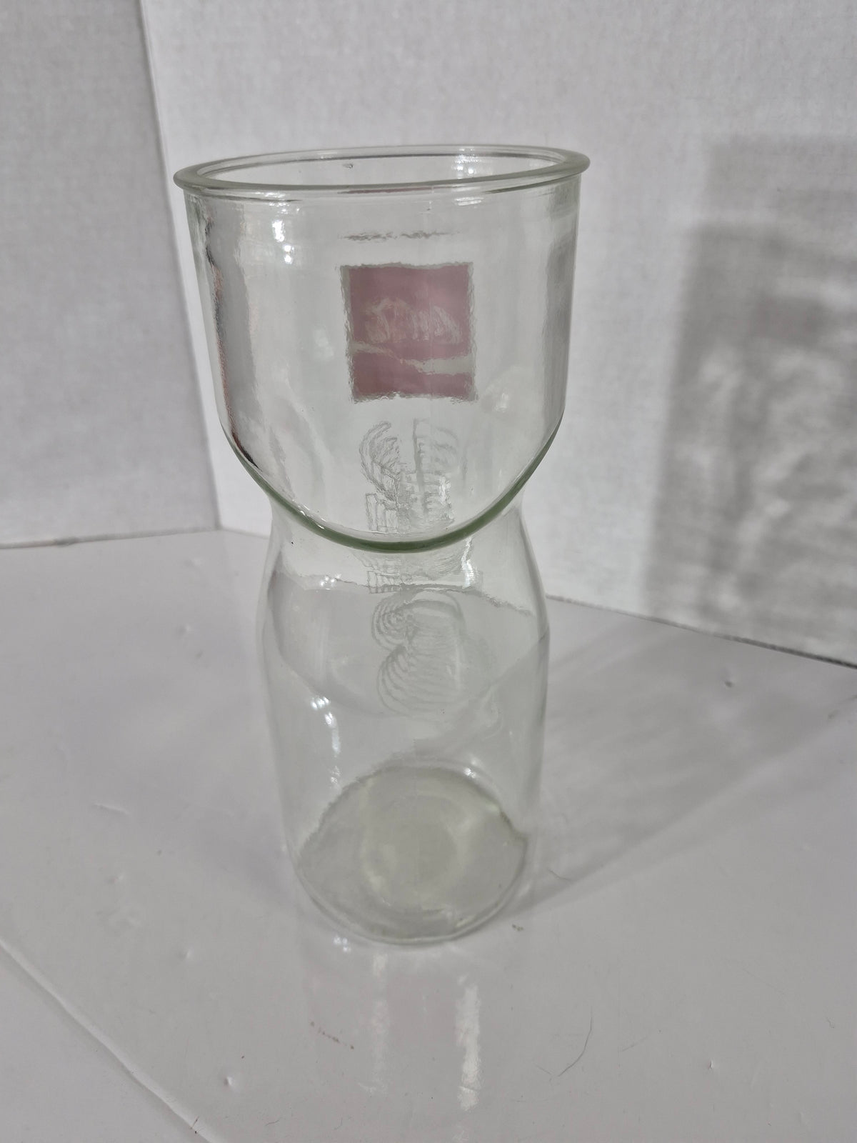 Vintage Coca-Cola Clear Glass Carafe / Vase – Red Logo – 9.75"