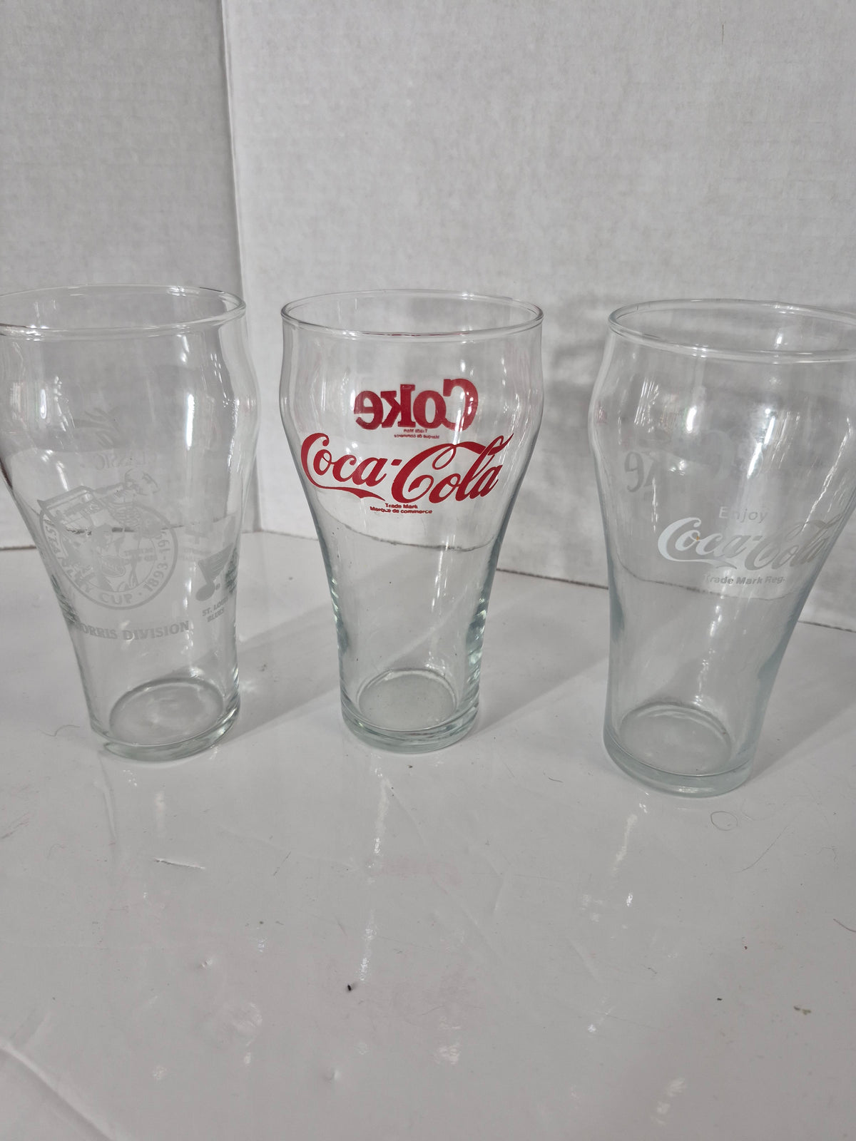 Set of 3 Coca-Cola Collectible Glasses – NHL & Classic Coke Designs