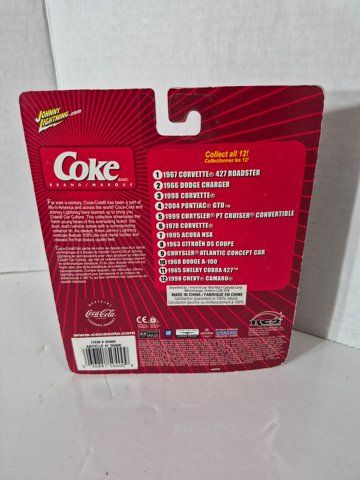 Johnny Lightning Coca-Cola 1998 Corvette Convertible with Bonus Collector Tin – Sealed