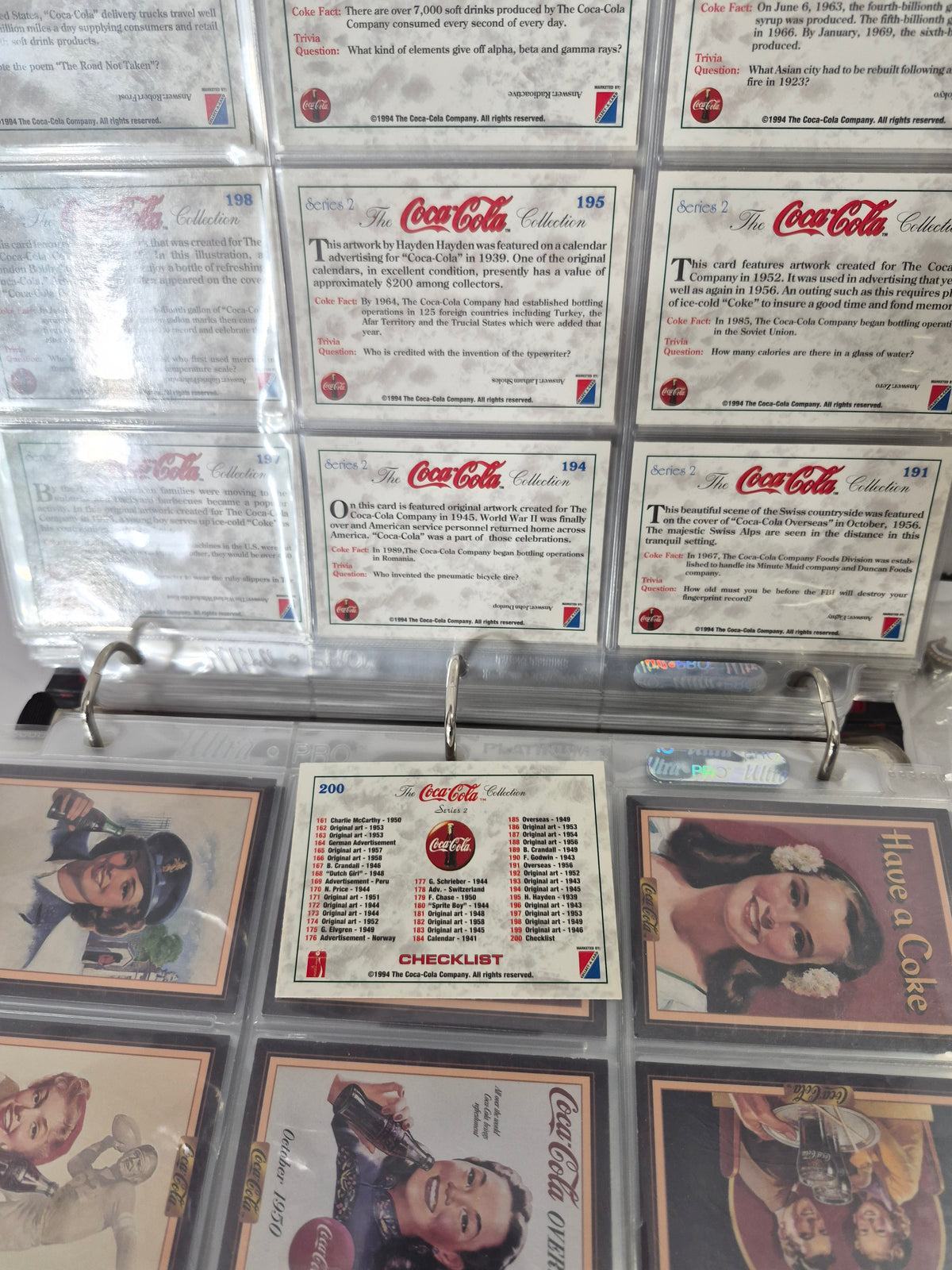 Large Coca-Cola Trading Card & Collectibles Binder Collection – 1990s, Hundreds of Cards