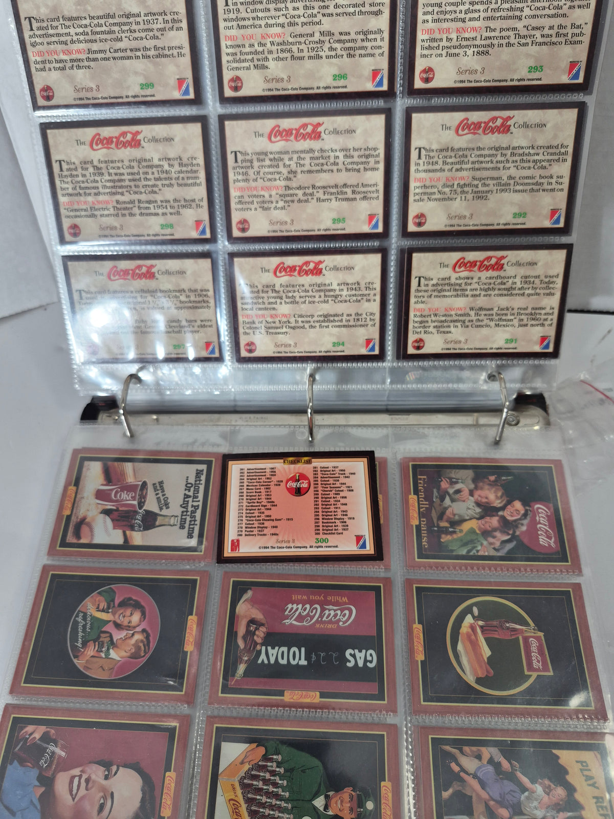 Large Coca-Cola Trading Card & Collectibles Binder Collection – 1990s, Hundreds of Cards