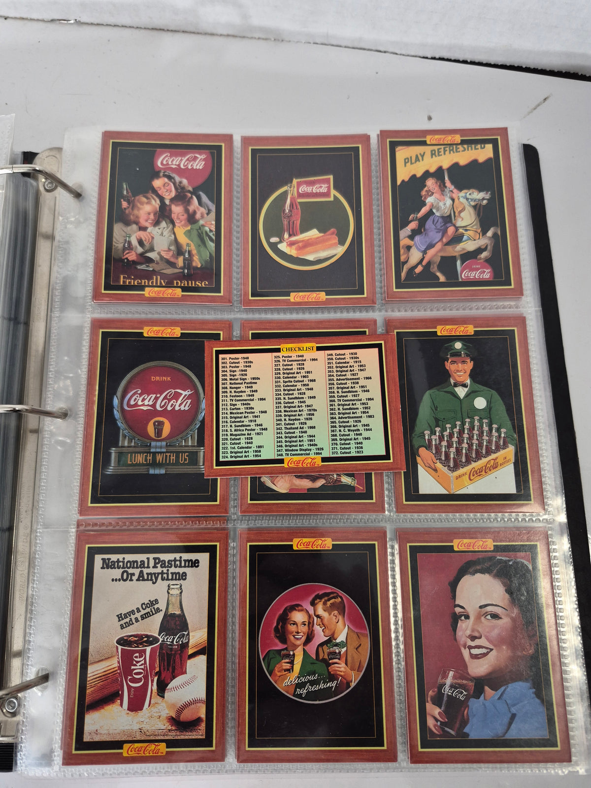 Large Coca-Cola Trading Card & Collectibles Binder Collection – 1990s, Hundreds of Cards