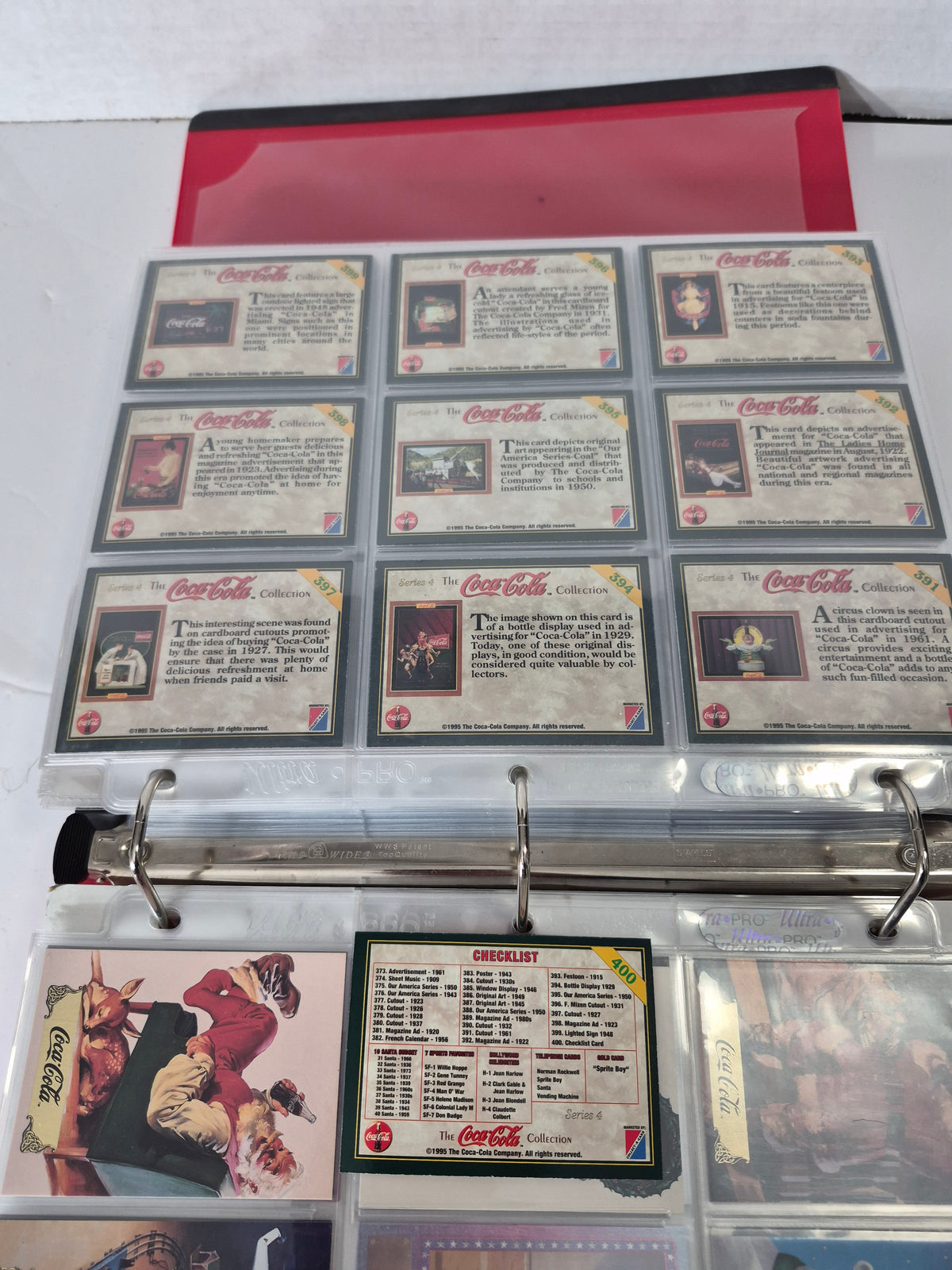 Large Coca-Cola Trading Card & Collectibles Binder Collection – 1990s, Hundreds of Cards