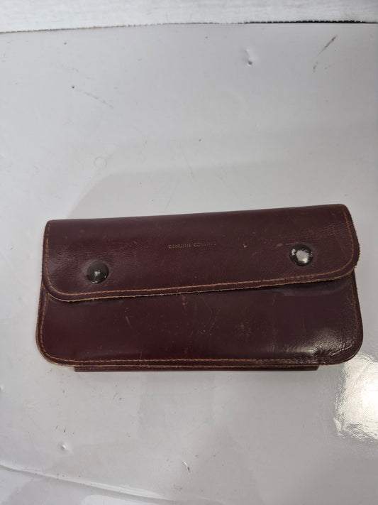 Vintage Genuine Cowhide Leather Travel Document Wallet – Burgundy Brown