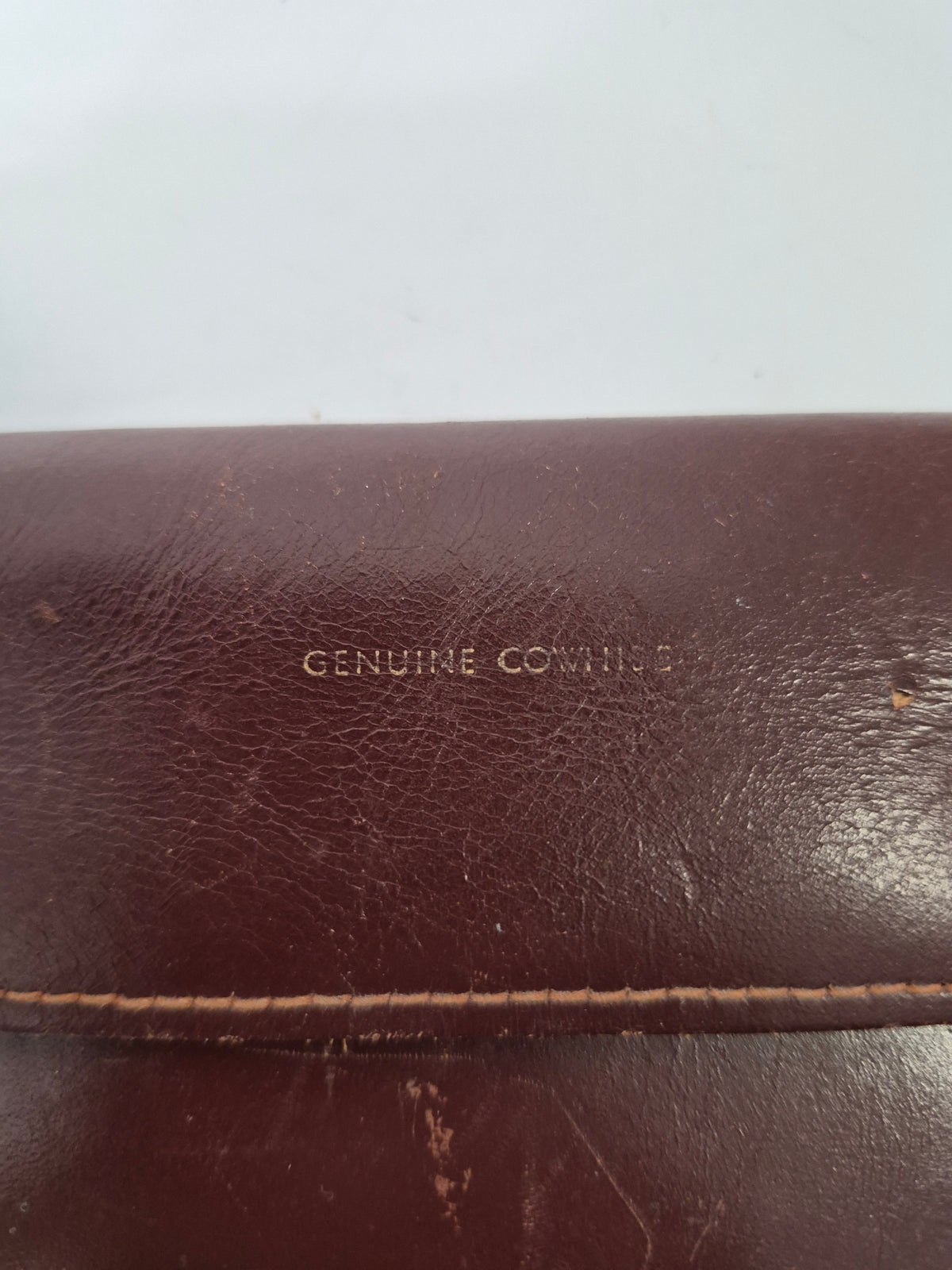 Vintage Genuine Cowhide Leather Travel Document Wallet – Burgundy Brown