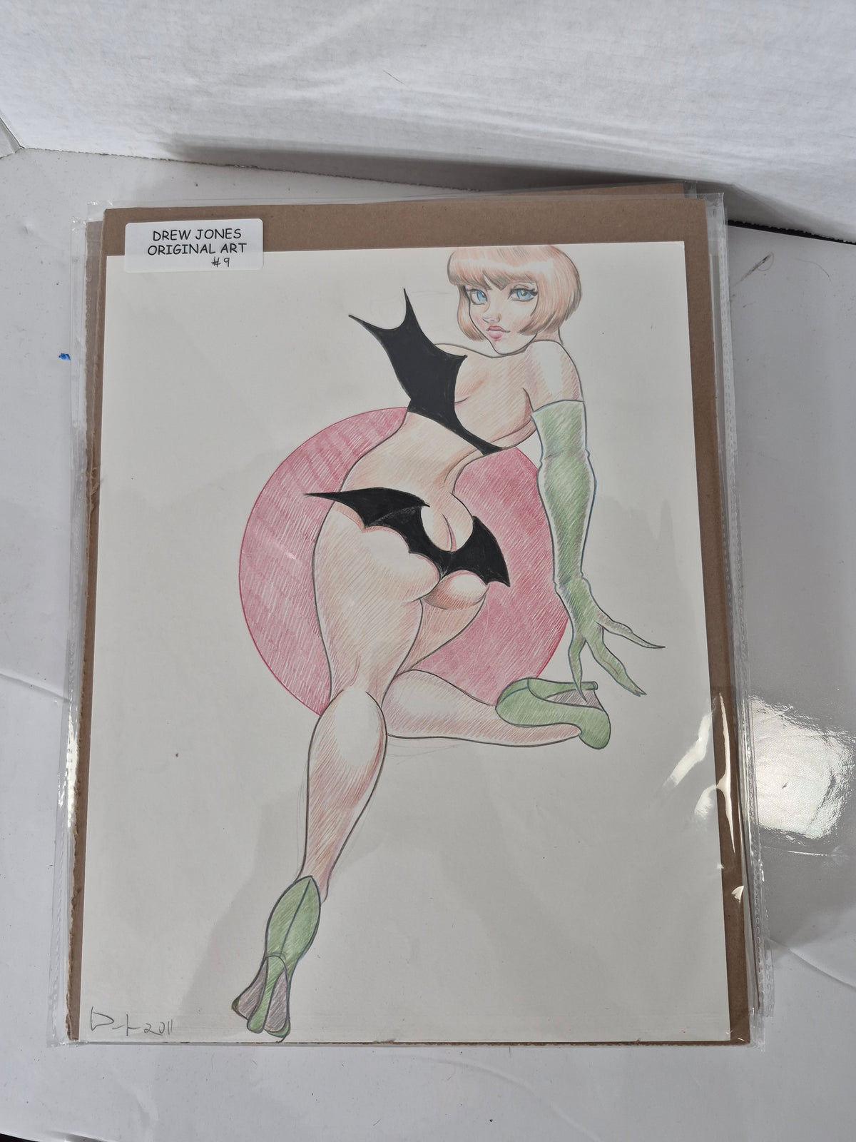 Drew Jones Original Pin-Up Art #9 – Signed & Dated 2011 – 11 x 14 in.
