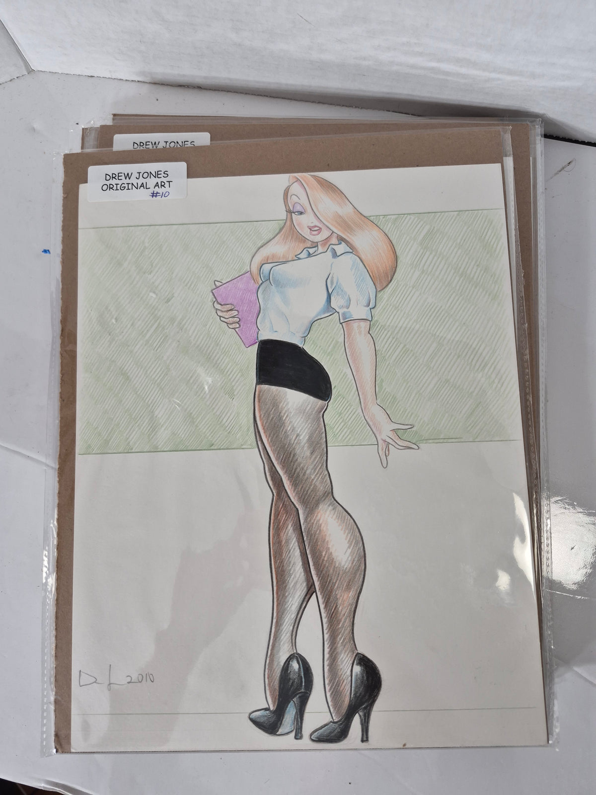 Drew Jones Original Art #10 – Jessica Rabbit Inspired Pin-Up – Signed 2010 – 11 x 14 in.