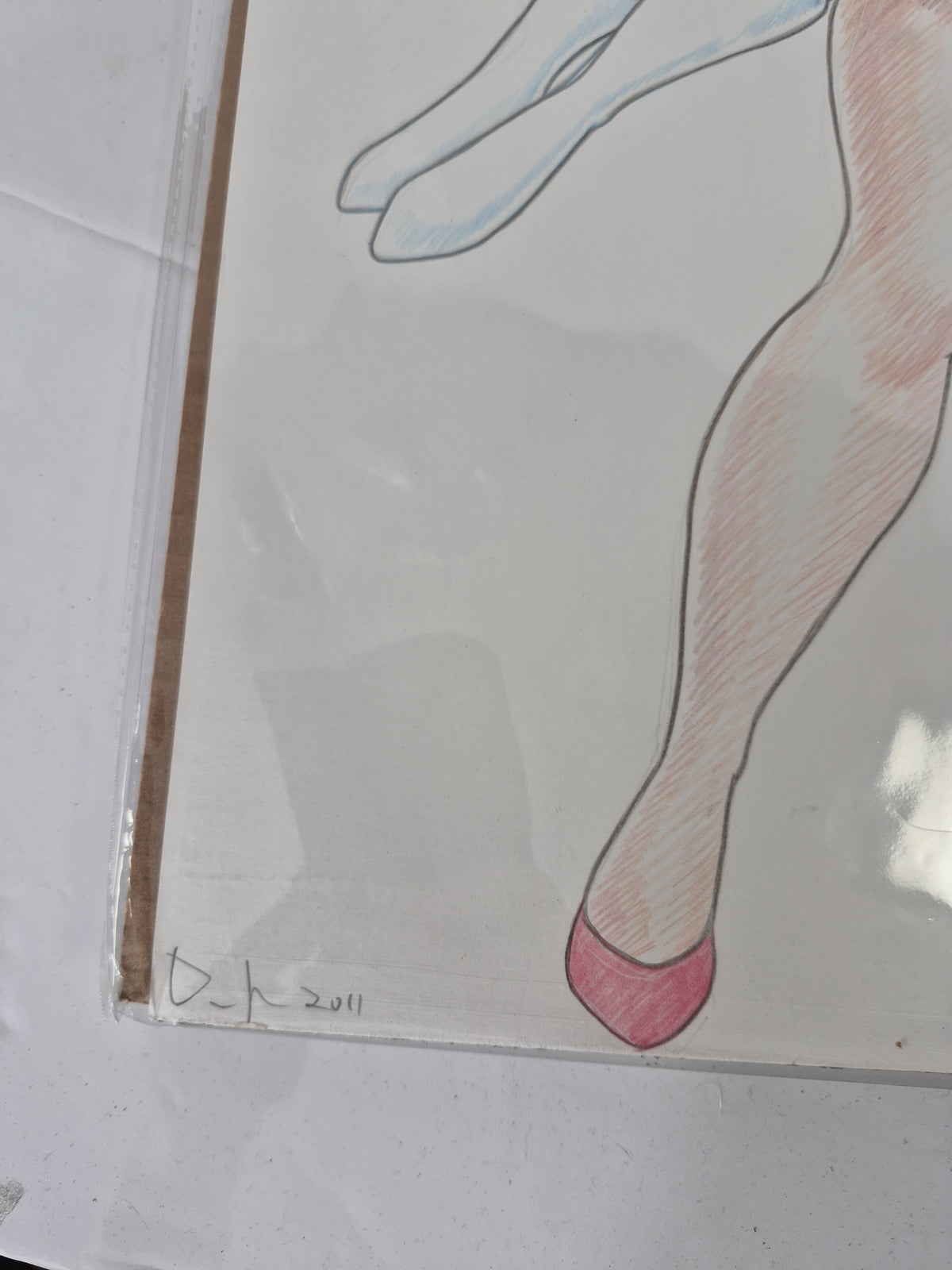 Drew Jones Original Cartoon Pin-Up Art #13 – Signed 2011 – 11" × 14"