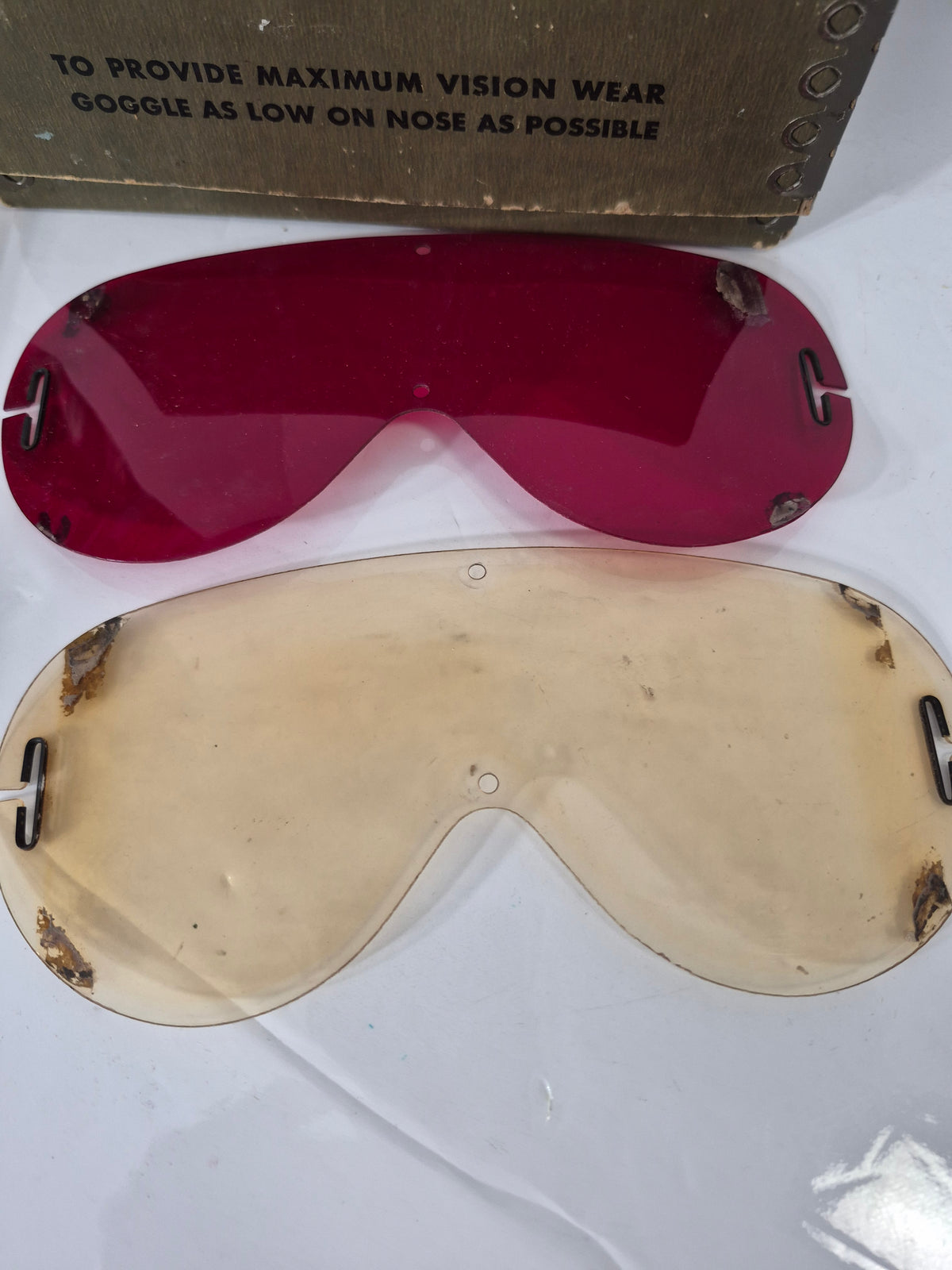 Original WWII U.S. Military Polaroid N-2 / M-1944 Goggle Lens Set – Box & Instructions