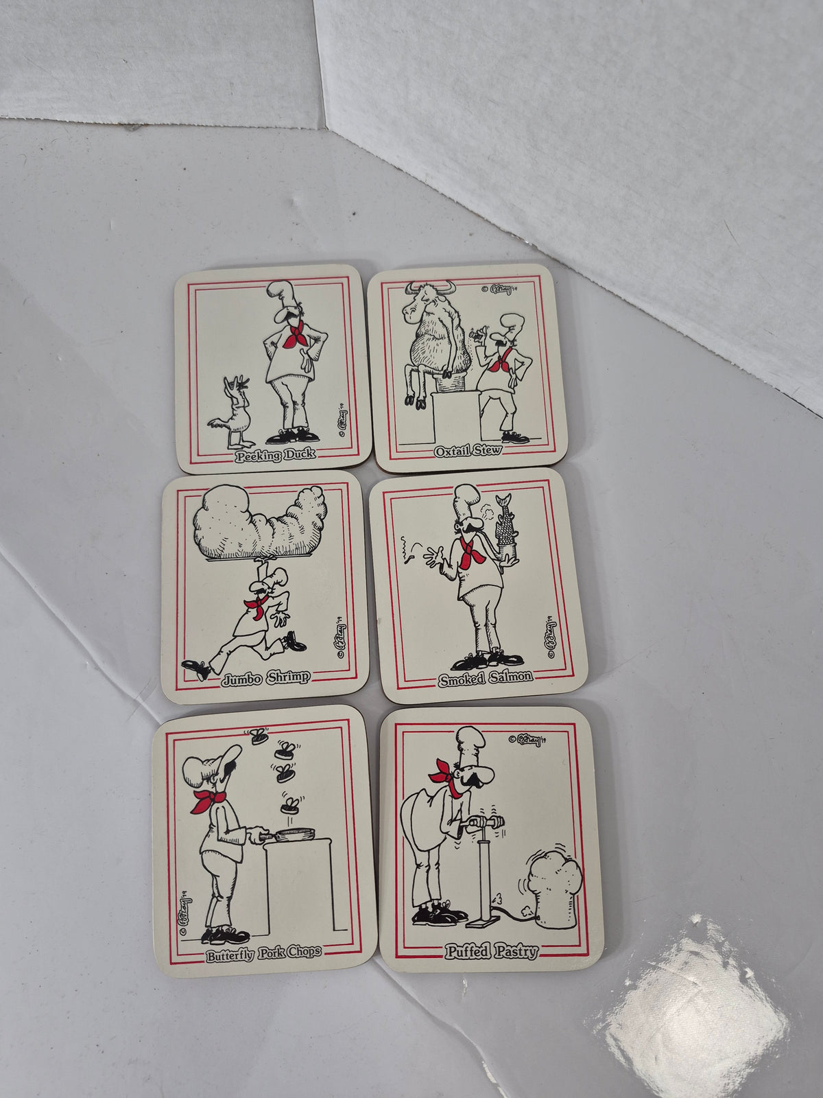 Vintage Taunton Vale “Le Grand Chef” Coasters – Set of 6 – Made in England