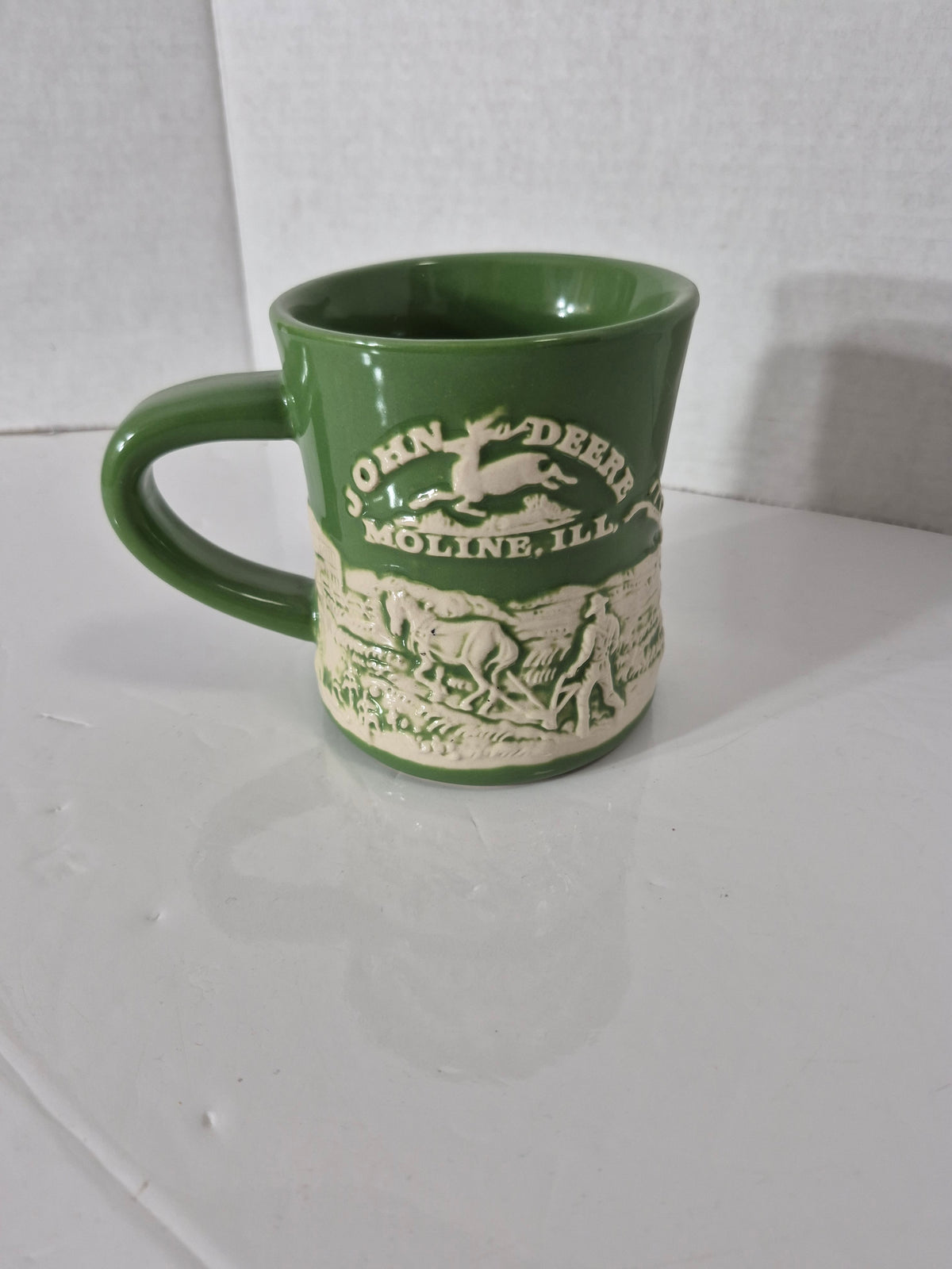 John Deere Horse & Plow Raised-Relief Stoneware Mug – Moline Illinois – Official Licensed Product