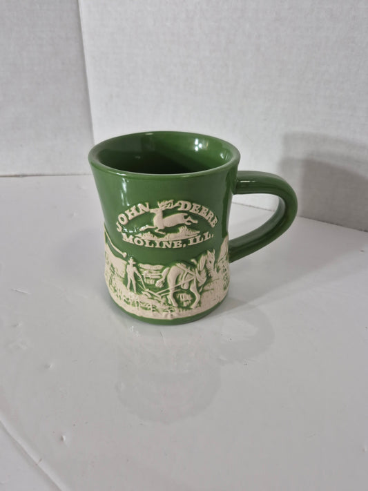 John Deere Horse & Plow Raised-Relief Stoneware Mug – Moline Illinois – Official Licensed Product