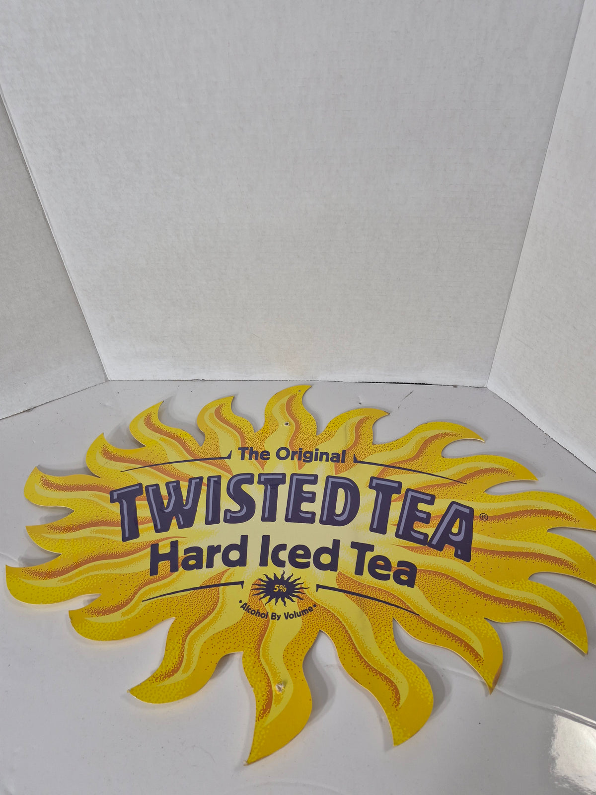 Twisted Tea Double-Sided Cardboard Advertising Sign – Sunburst – 24" x 16.25"