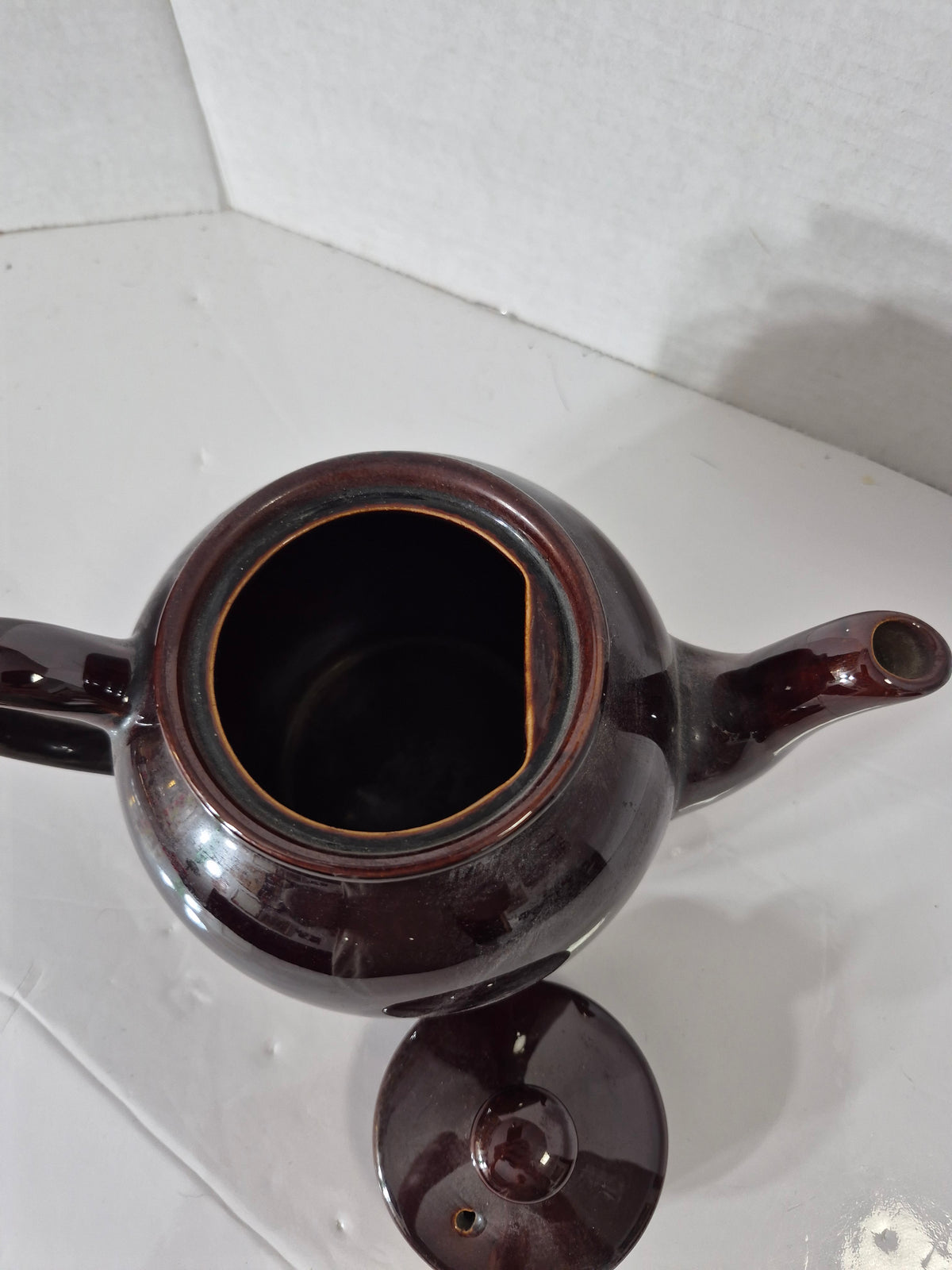 Vintage Sadler England Brown Glaze Teapot – Classic Brown Betty Style – Approx. 9" × 6"