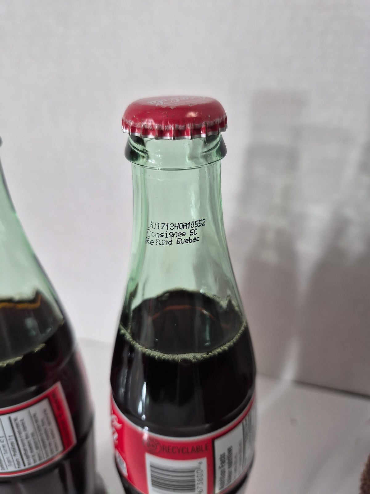 Pair of Sealed Coca-Cola 355 mL Glass Bottles – Canadian Red Label – Collectible Display Bottles