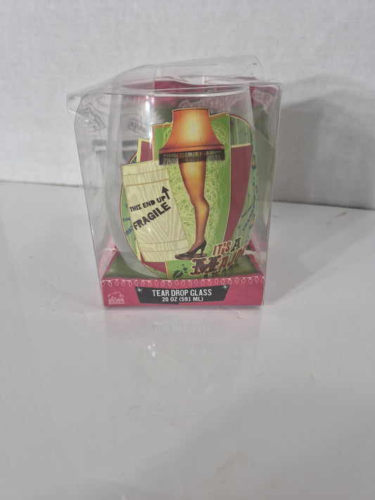 A Christmas Story “Leg Lamp / Major Award” 20 oz Teardrop Glass – Silver Buffalo – New in Package