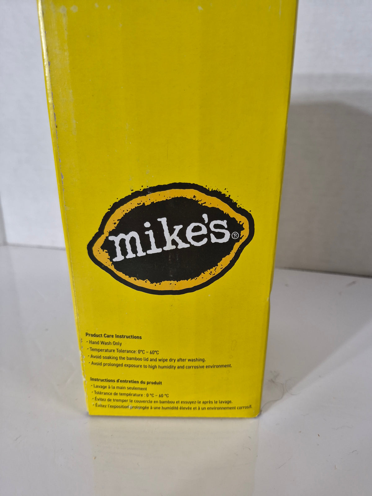 Mike’s Hard Lemonade 16 oz Mason Jar Drinking Mug with Bamboo Lid, Metal Straw, Cleaning Brush & Original Box