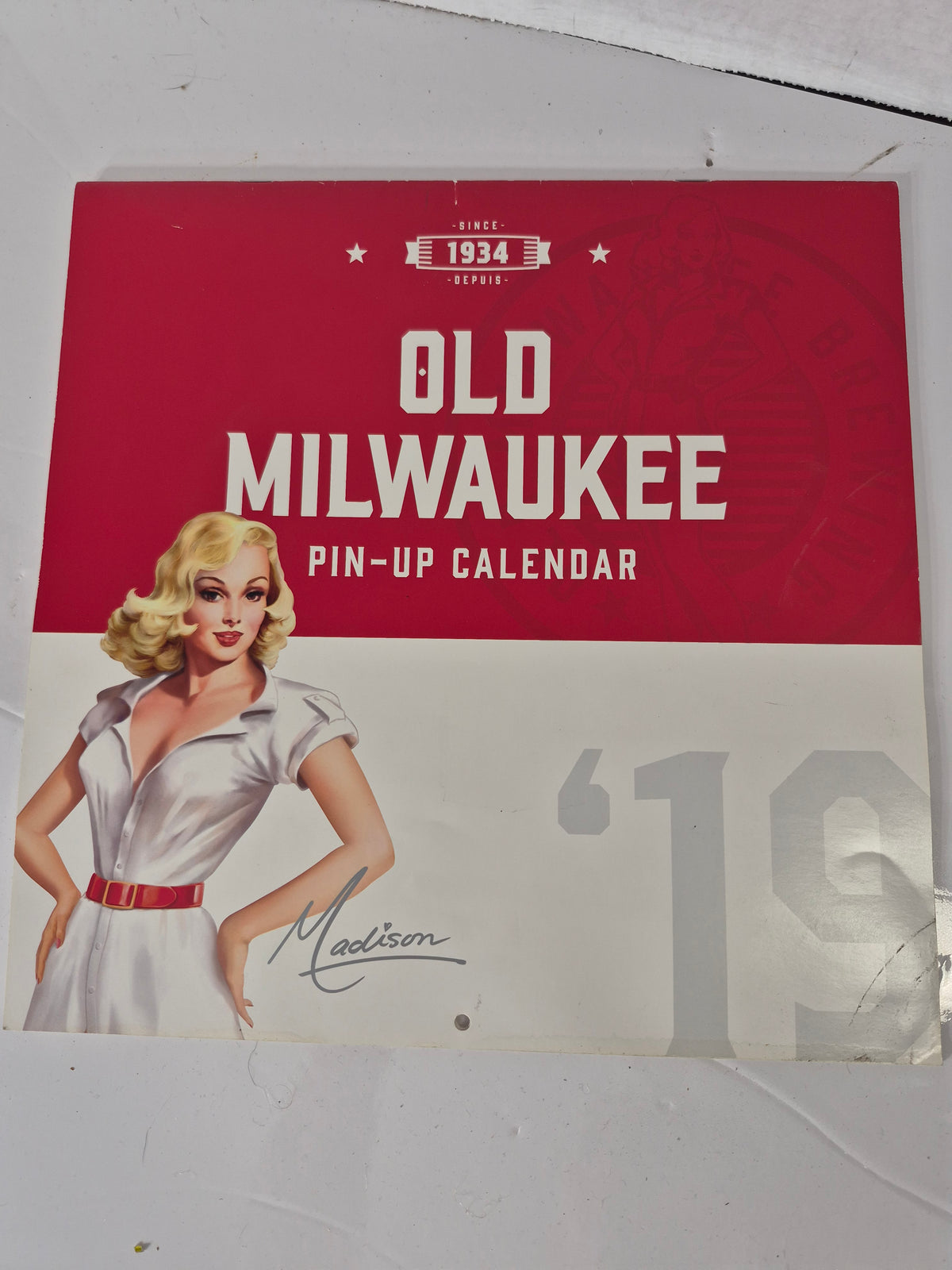 Old Milwaukee 2019 Pin-Up Beer Calendar – 12 × 24 in.
