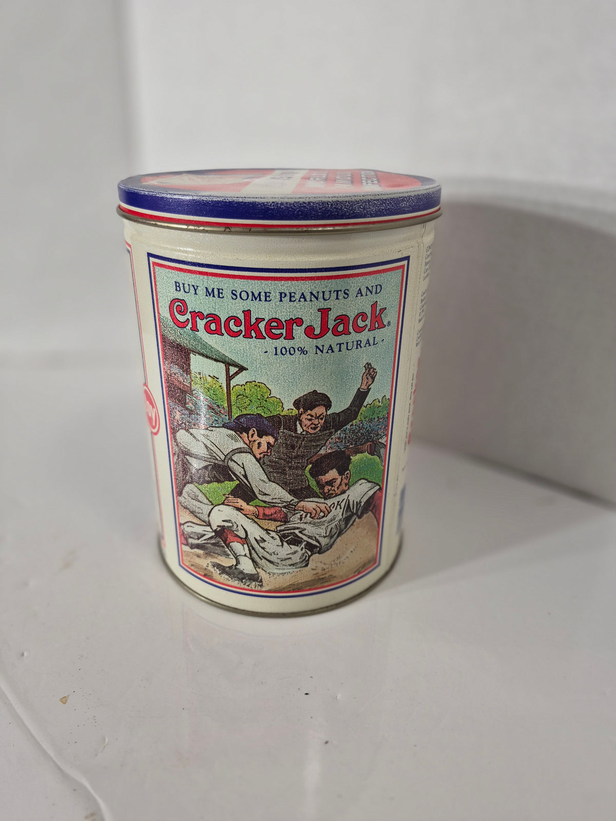 Vintage 1990 Cracker Jack Limited Edition Advertising Tin Canister – 6" x 8"