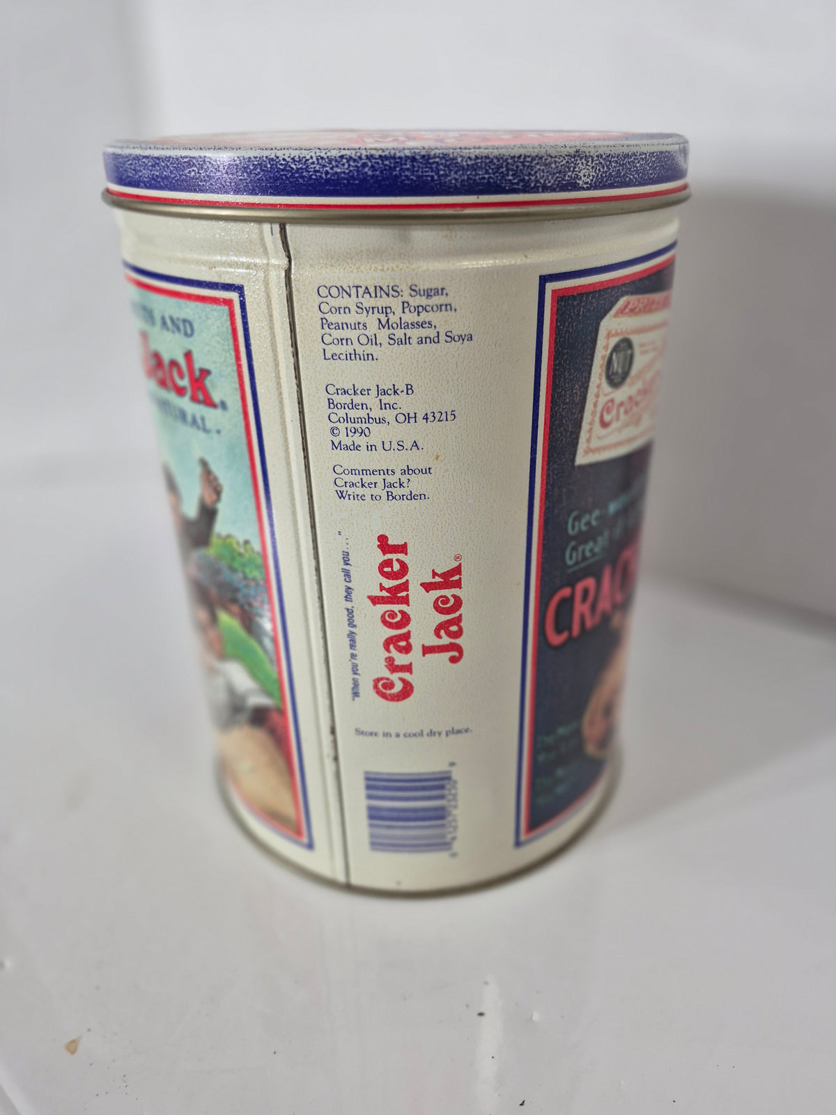 Vintage 1990 Cracker Jack Limited Edition Advertising Tin Canister – 6" x 8"