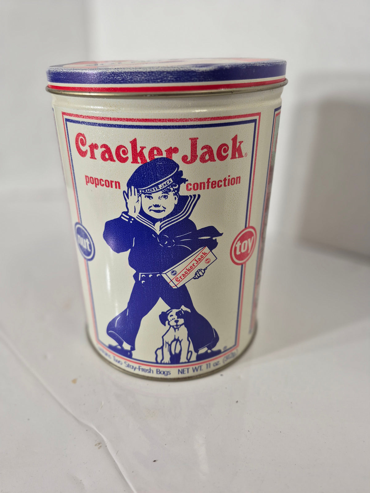 Vintage 1990 Cracker Jack Limited Edition Advertising Tin Canister – 6" x 8"