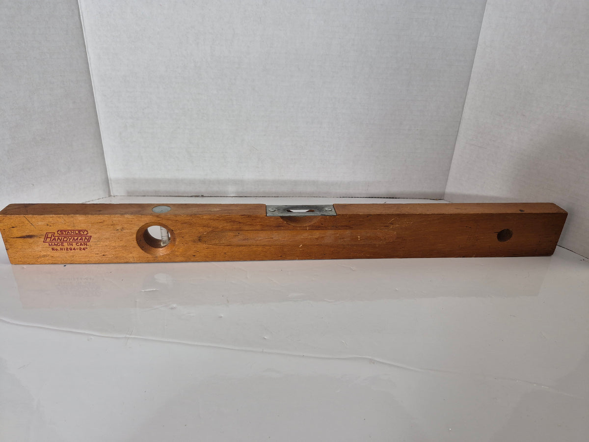Vintage Stanley Handyman H1294-24 Wooden Carpenter’s Level – Made in Canada – 24"
