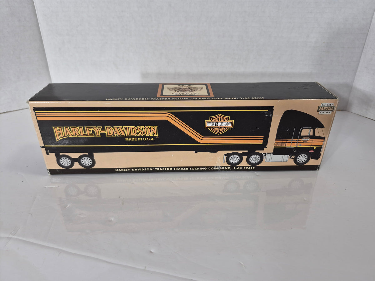 Harley-Davidson Limited Edition 1:64 Die-Cast Tractor Trailer Locking Coin Bank – 99197-94V – Box & COA