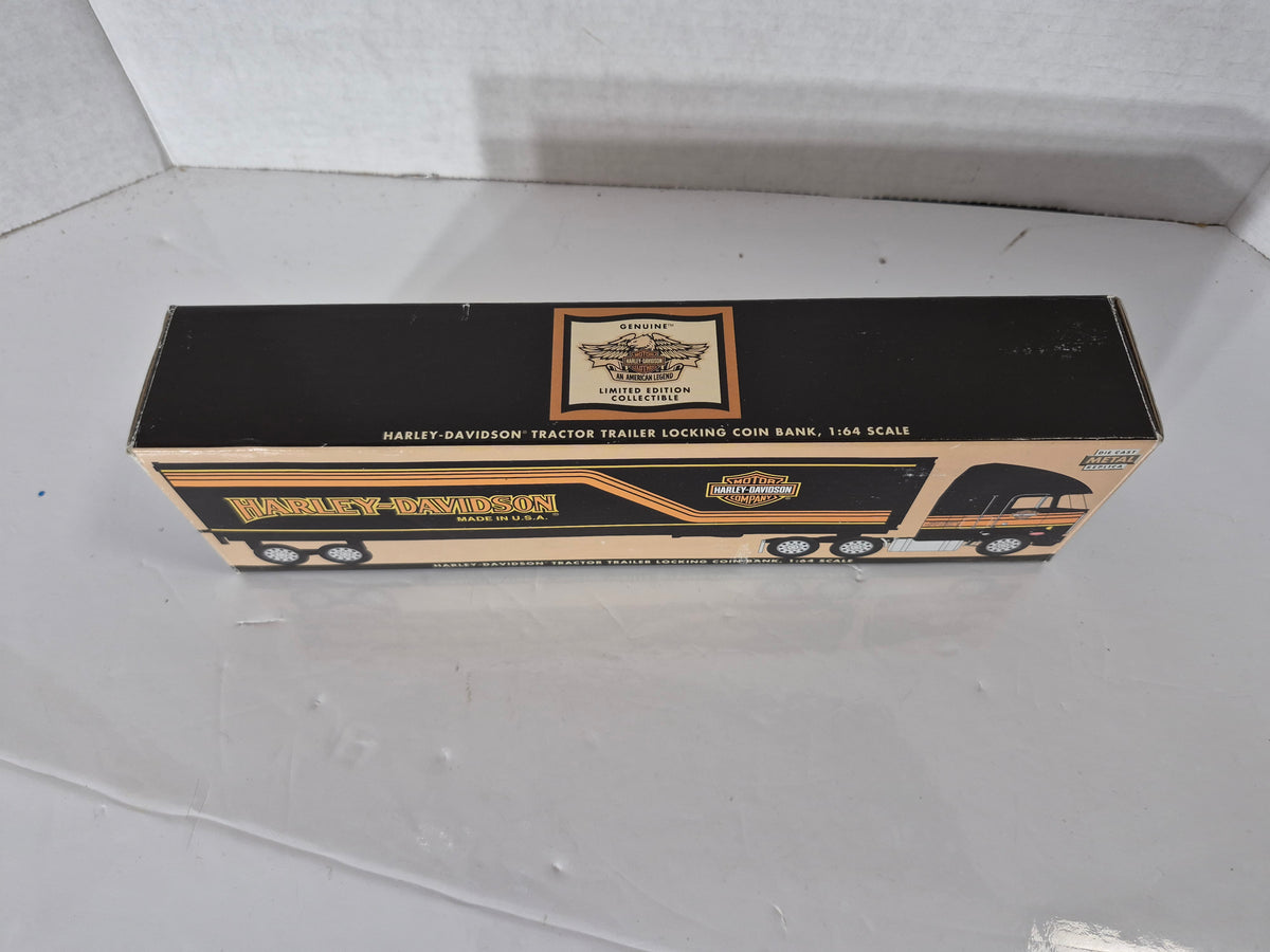 Harley-Davidson Limited Edition 1:64 Die-Cast Tractor Trailer Locking Coin Bank – 99197-94V – Box & COA