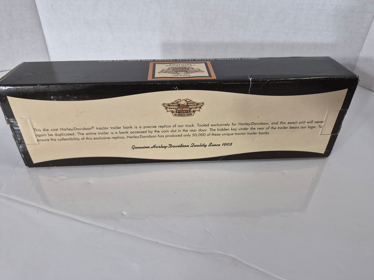 Harley-Davidson Limited Edition 1:64 Die-Cast Tractor Trailer Locking Coin Bank – 99197-94V – Box & COA