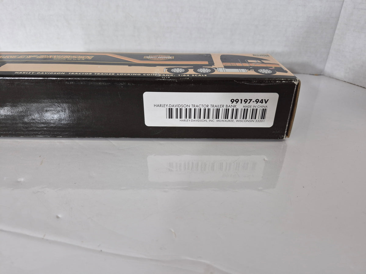 Harley-Davidson Limited Edition 1:64 Die-Cast Tractor Trailer Locking Coin Bank – 99197-94V – Box & COA
