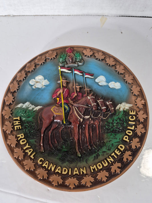 Vintage Giftcraft RCMP Musical Ride Relief Wall Plate – Japan – 8"
