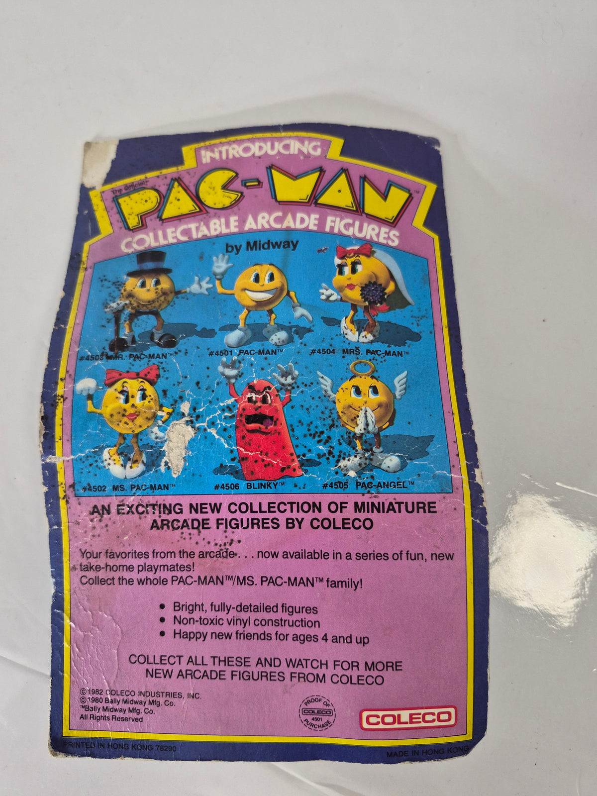 1982 Coleco Pac-Man #4501 Collectable Arcade Figure – Original Carded Package