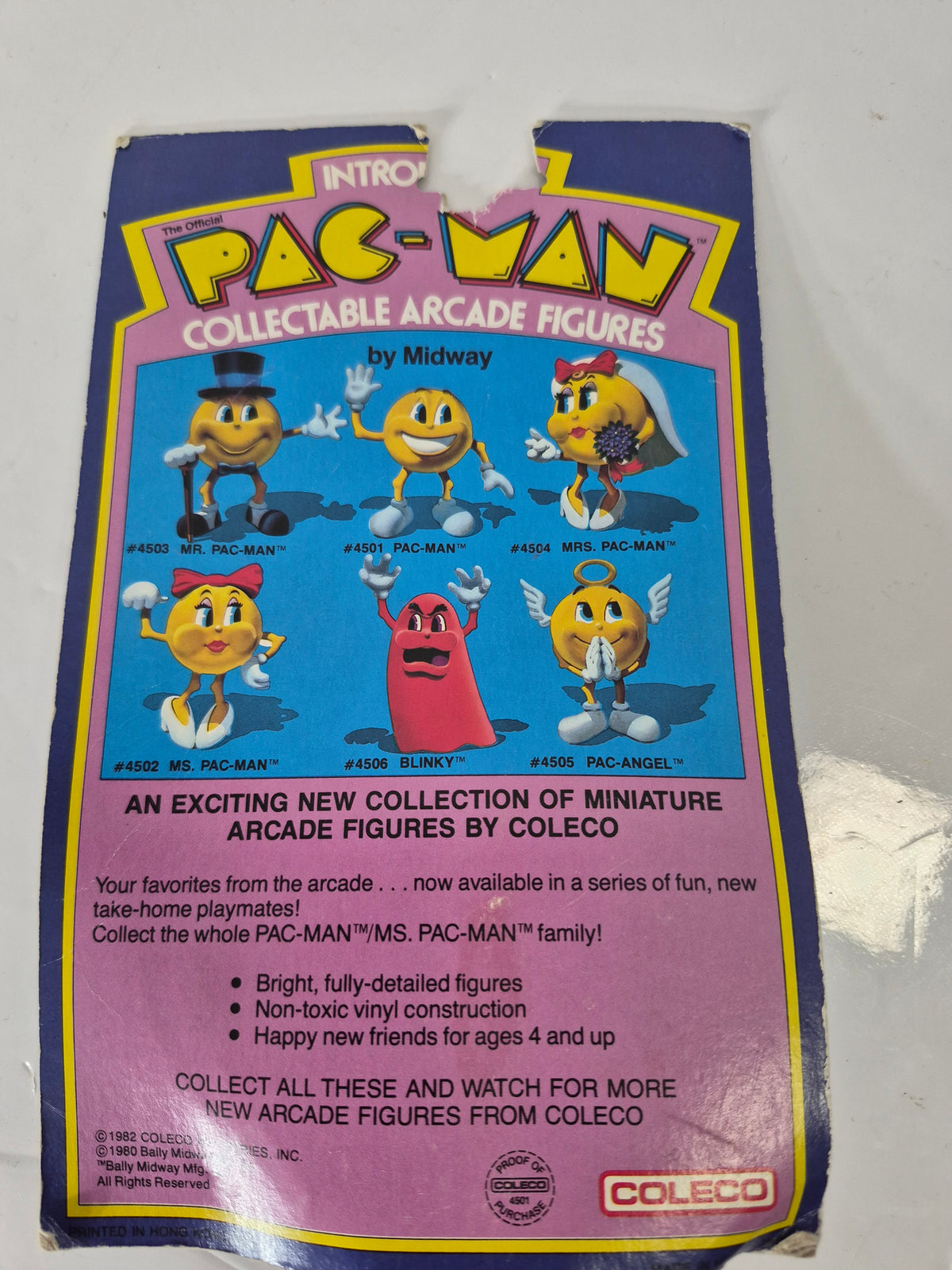 1982 Coleco Mr. Pac-Man #4503 Collectable Arcade Figure – Original Carded Package