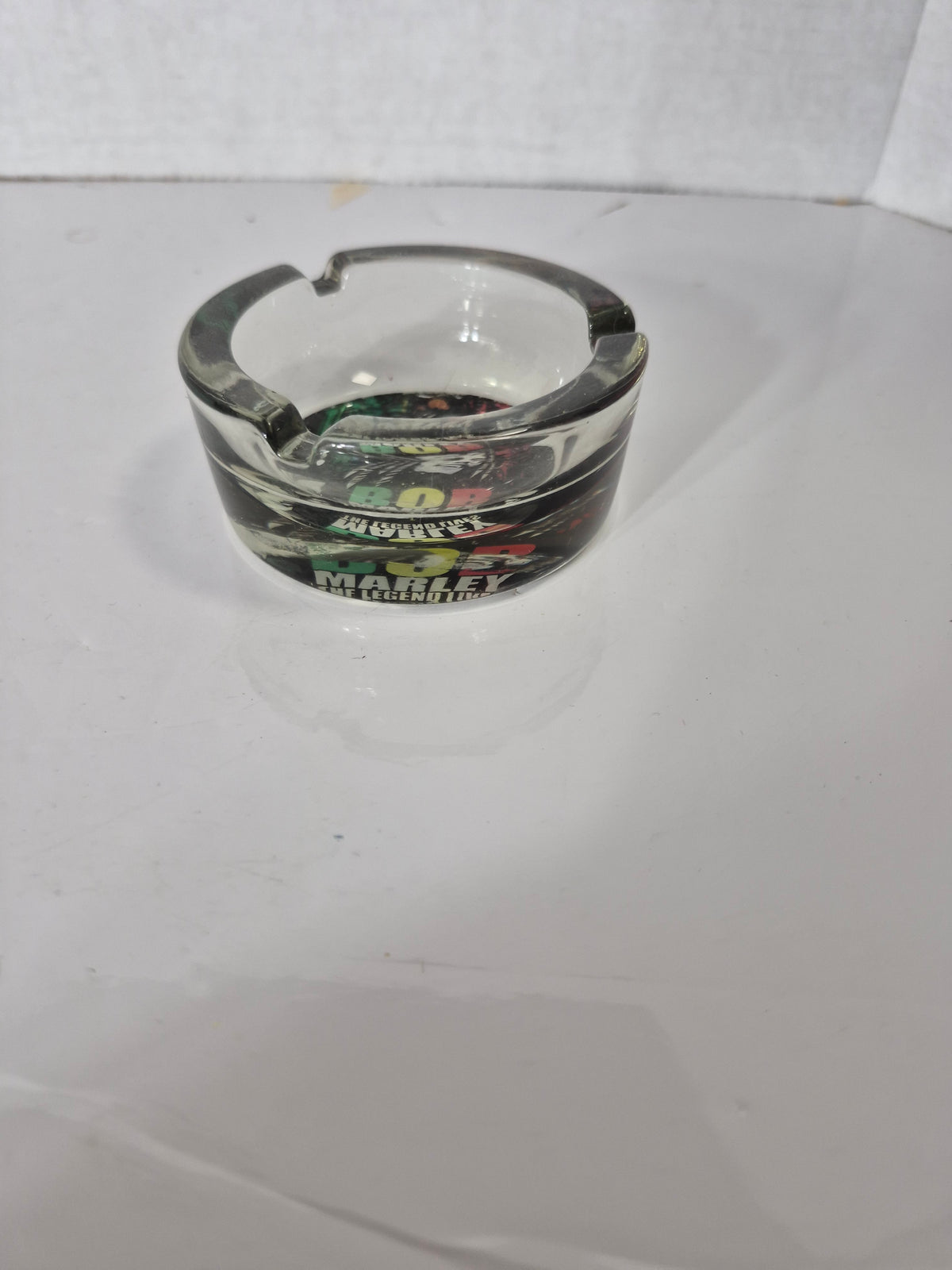 Bob Marley “The Legend Lives” Heavy Glass Ashtray – 3.25"
