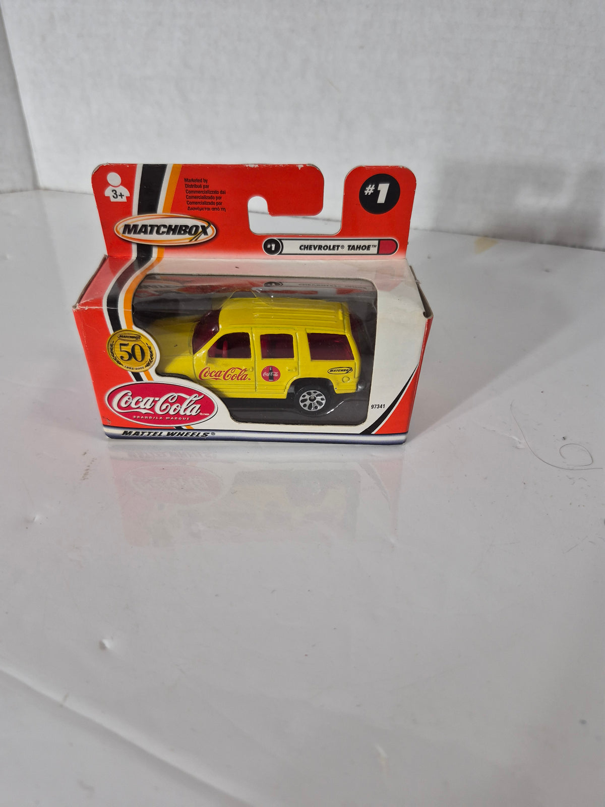 2002 Matchbox Coca-Cola Chevrolet Tahoe Die-Cast – Yellow – No. 1 – Boxed