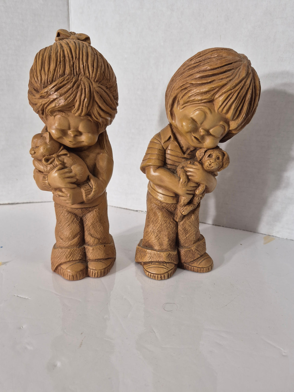 Vintage FannyKins by Bill Mack “Cat’s Meow” & “Man’s Best Friend” Figurines – Pair – Approx. 7.5"