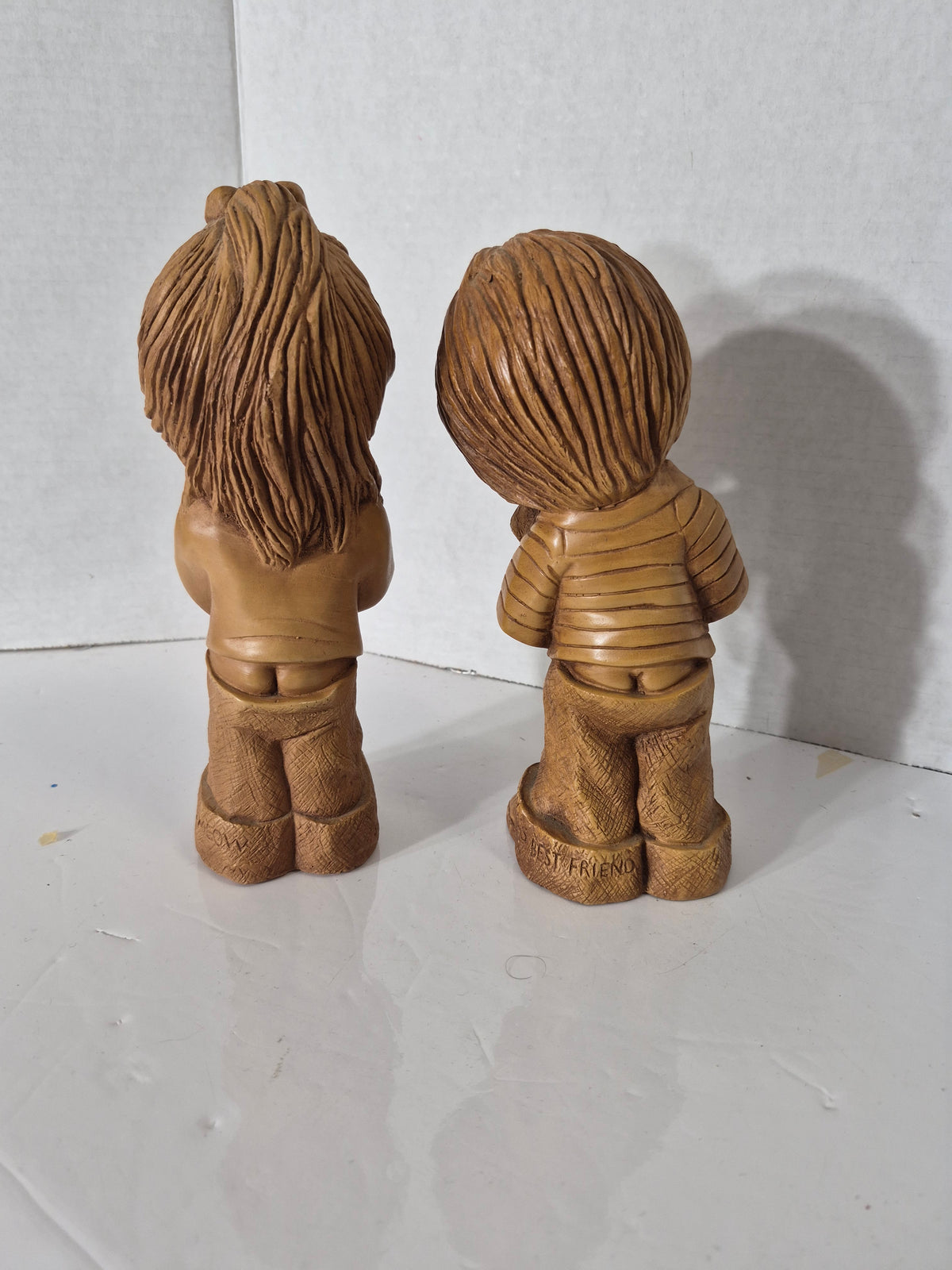 Vintage FannyKins by Bill Mack “Cat’s Meow” & “Man’s Best Friend” Figurines – Pair – Approx. 7.5"