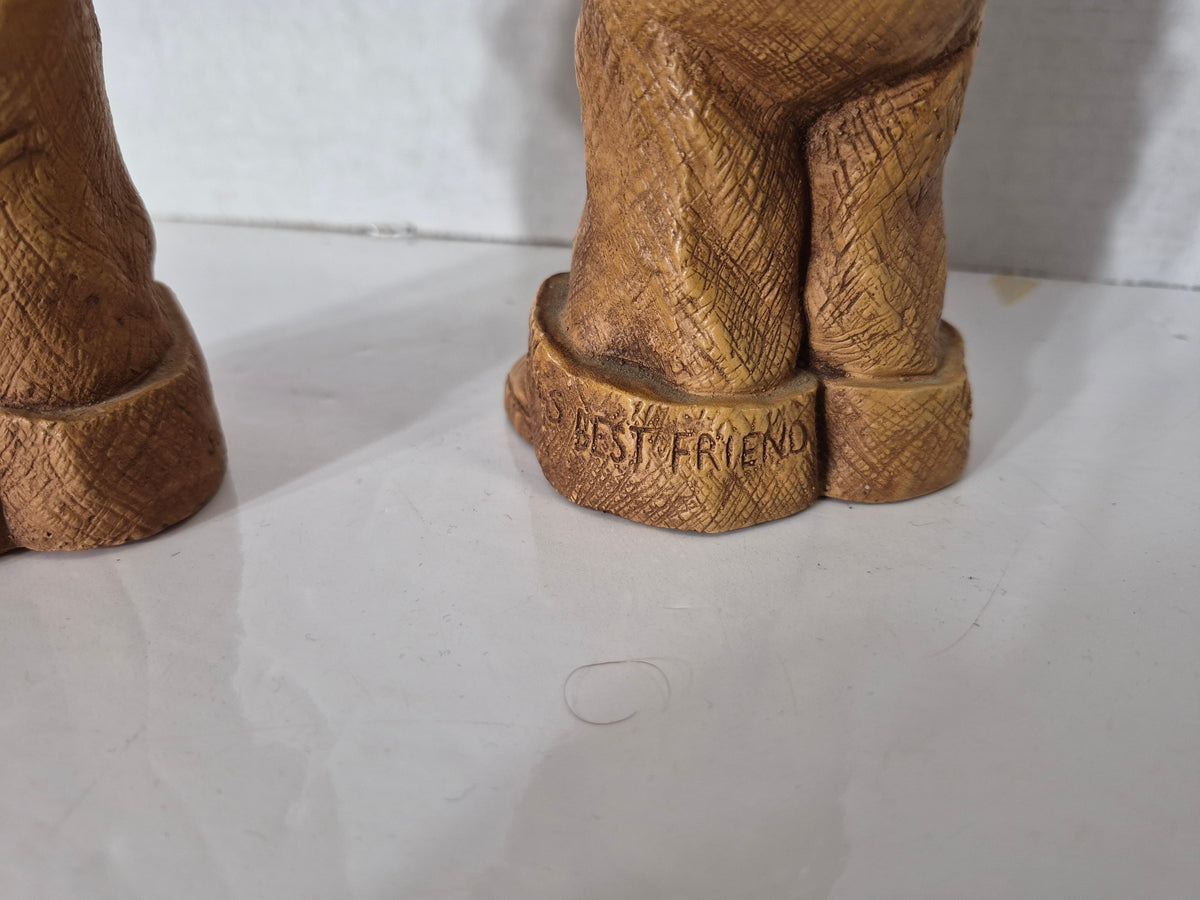 Vintage FannyKins by Bill Mack “Cat’s Meow” & “Man’s Best Friend” Figurines – Pair – Approx. 7.5"